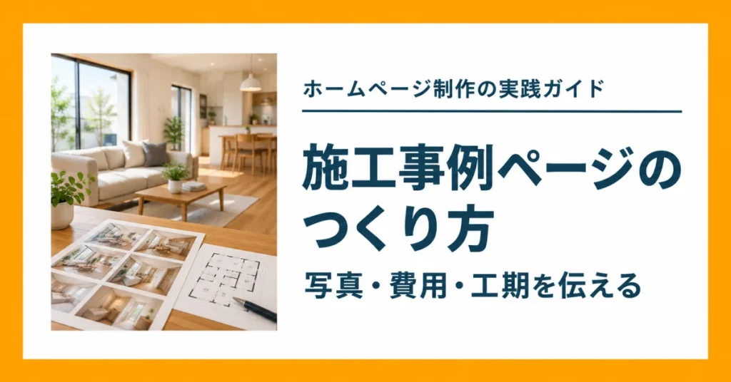 工務店の施工事例ページに載せたい情報｜写真・費用・工期の見せ方